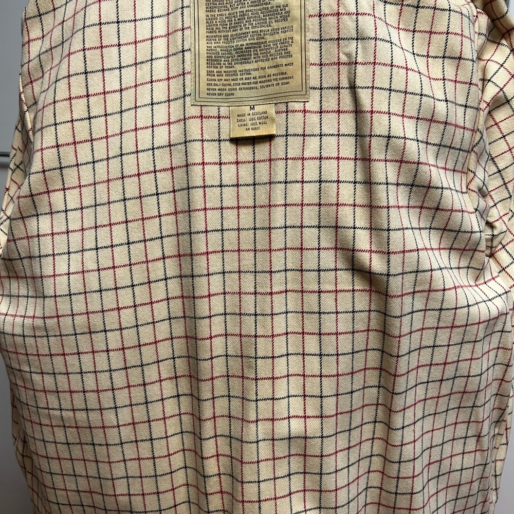 New wax cotton raincoat green lined hood Scotland Wathne MED / Barbour quality - Picture 15 of 16